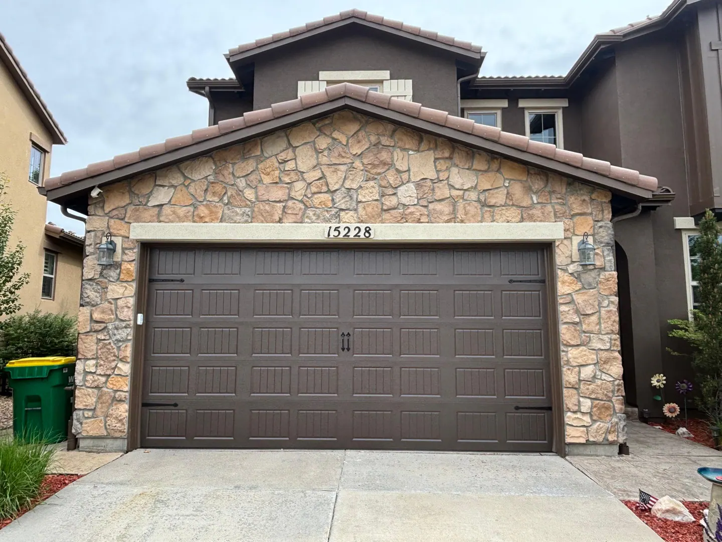 New garage door after installation